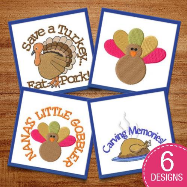 Picture of Little Gobblers Embroidery Design Pack