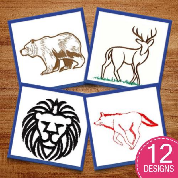 Picture of Wildlife Outlines Embroidery Design Pack