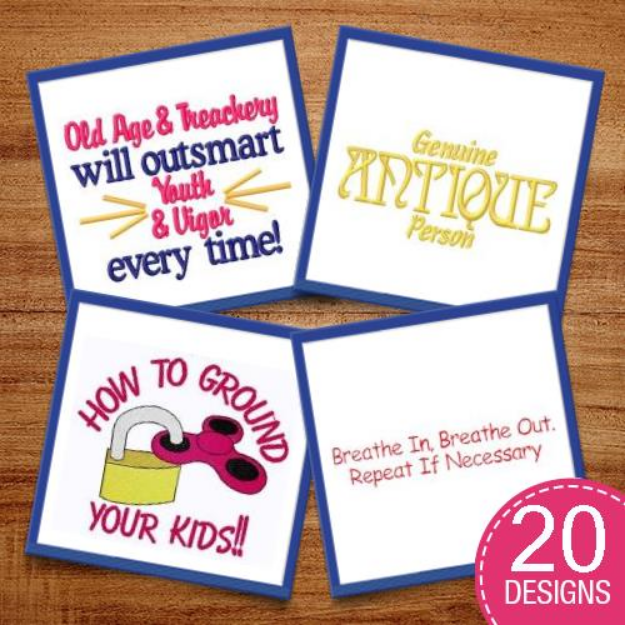 Picture of Funny Sayings Embroidery Design Pack
