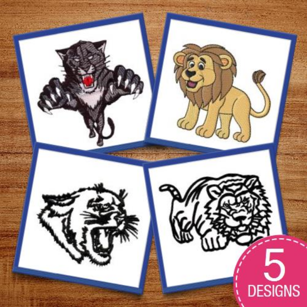 Picture of Big Cats Embroidery Design Pack