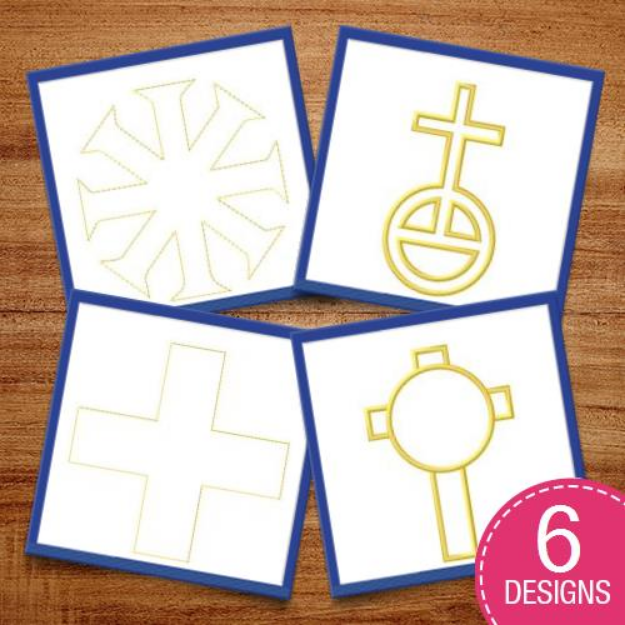 Picture of Cross Outlines Embroidery Design Pack