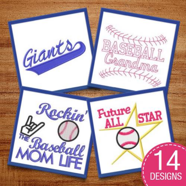 Picture of Baseball All Stars Embroidery Design Pack