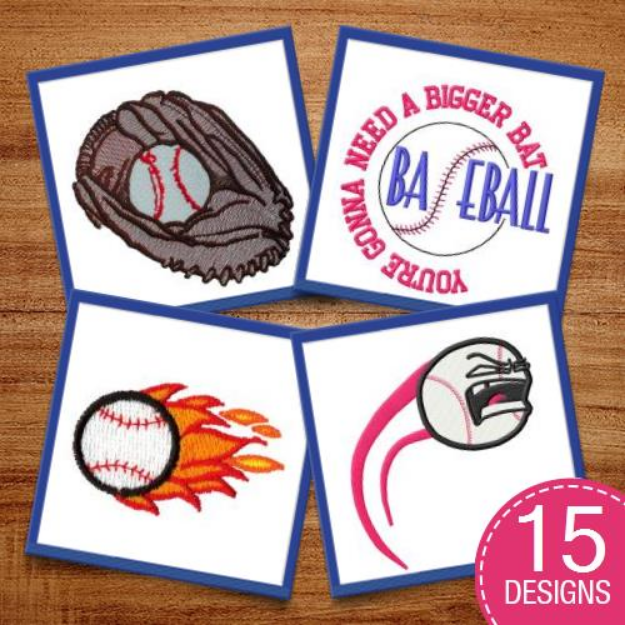 Picture of Bat & Ball Embroidery Design Pack
