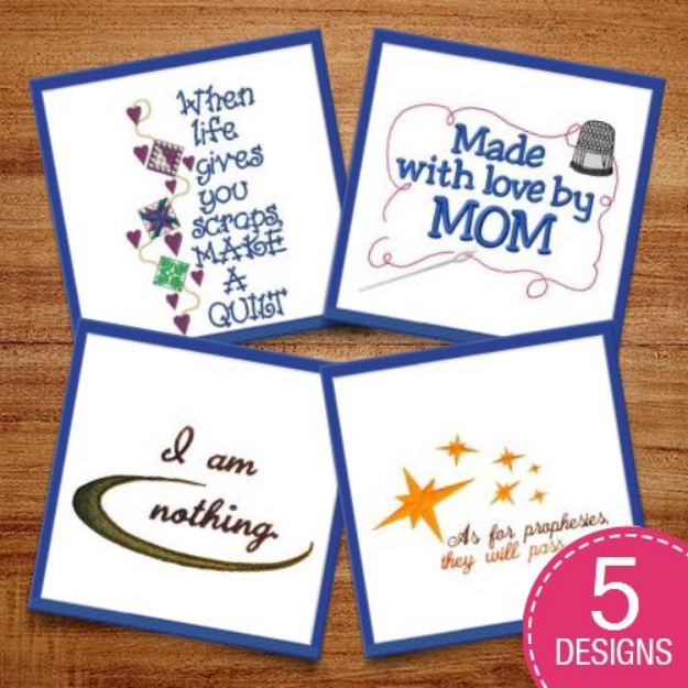 Picture of Quilting Quotes Embroidery Design Pack
