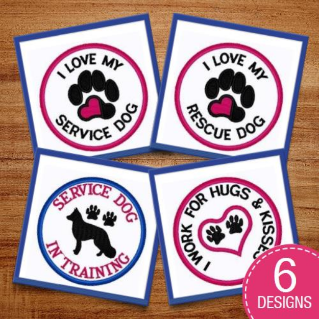 Picture of Service Dogs Embroidery Design Pack