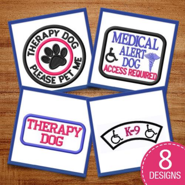 Picture of Therapy Dog Patch Embroidery Design Pack