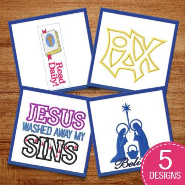 Picture of Washed Away My Sins Embroidery Design Pack