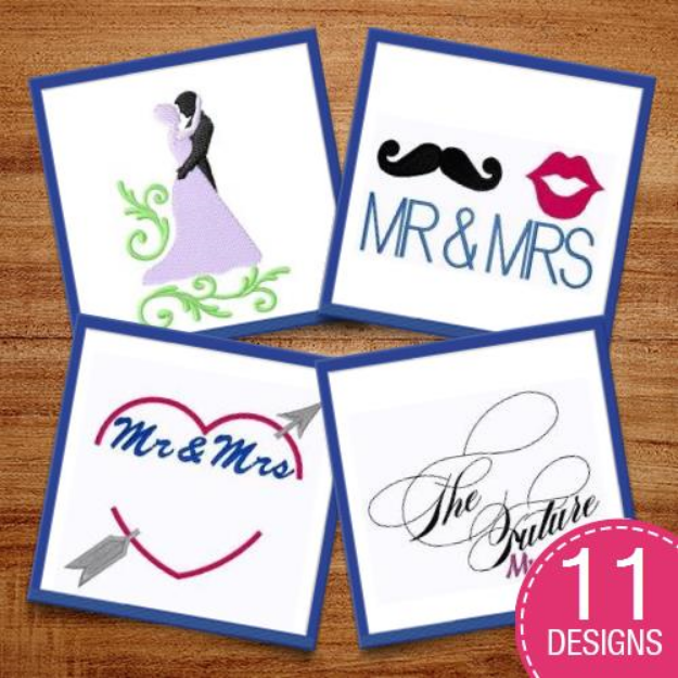 Picture of Mr. & Mrs Forever Embroidery Design Pack