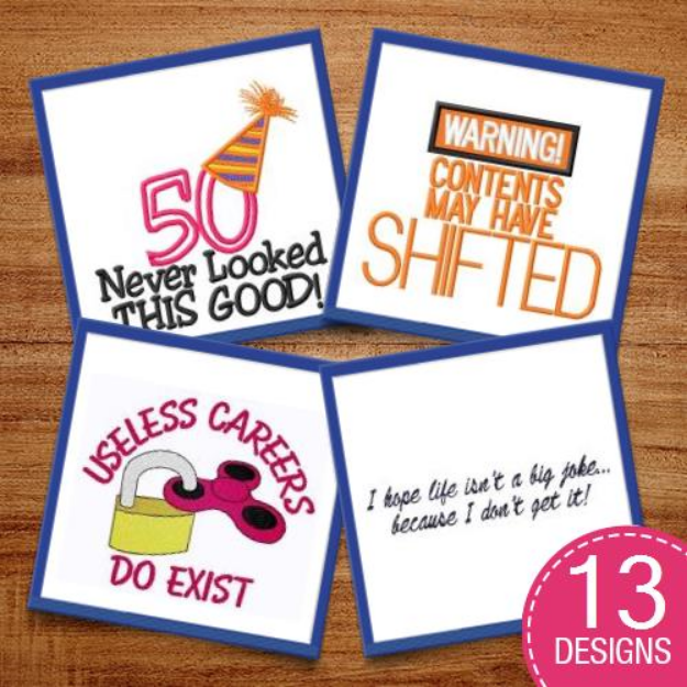 Picture of Funny Sayings Embroidery Design Pack