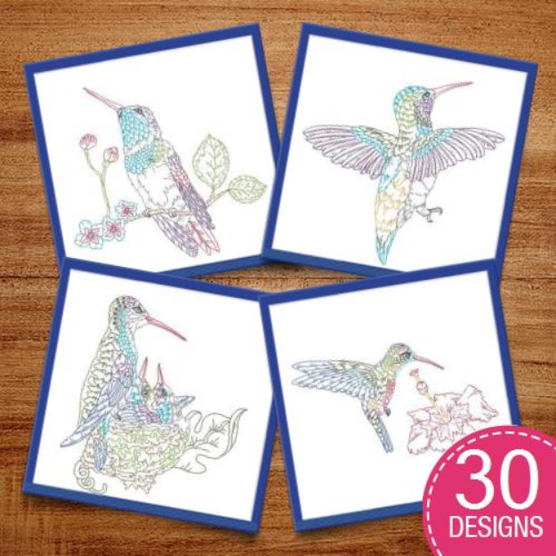 Picture of Spring Hummingbirds Embroidery Design Pack