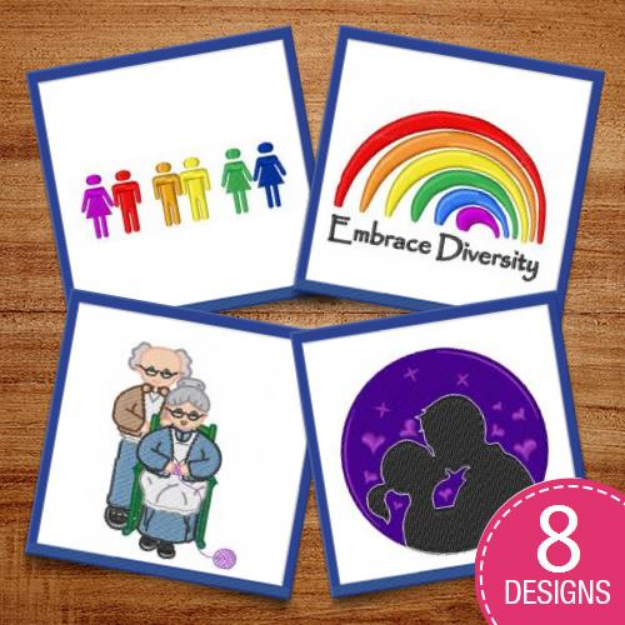 Picture of Embrace Diversity Embroidery Design Pack