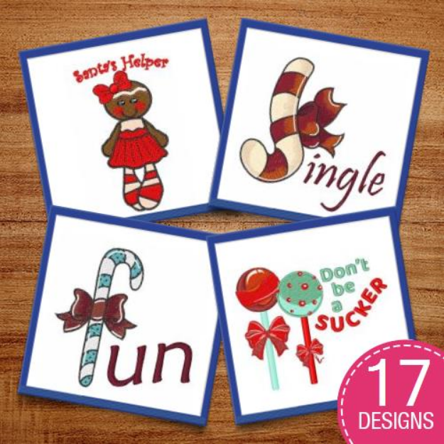 Picture of Christmas Candy Embroidery Design Pack