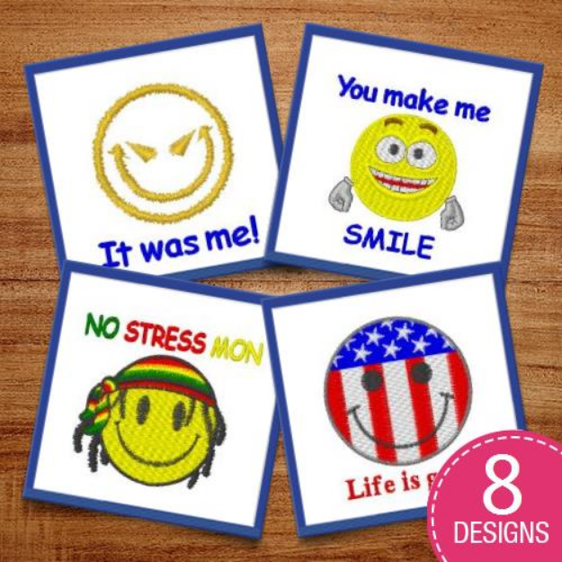 Picture of Emoji Madness Embroidery Design Pack