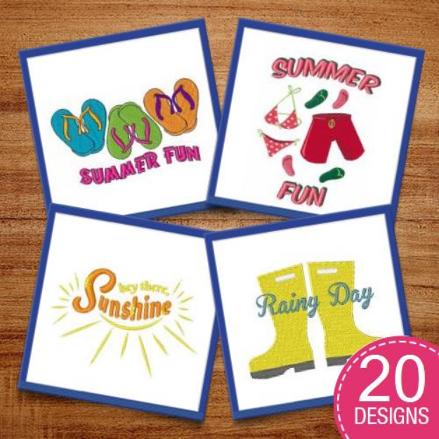 Picture of Walking On Sunshine Embroidery Design Pack