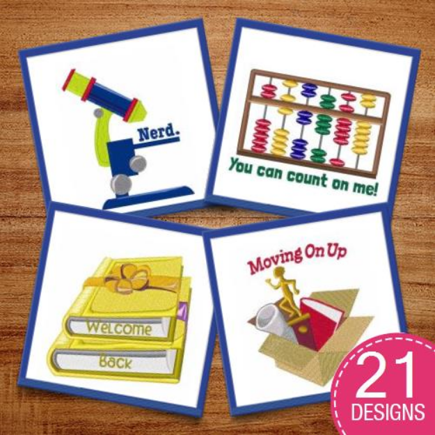 Picture of Back To School Embroidery Design Pack