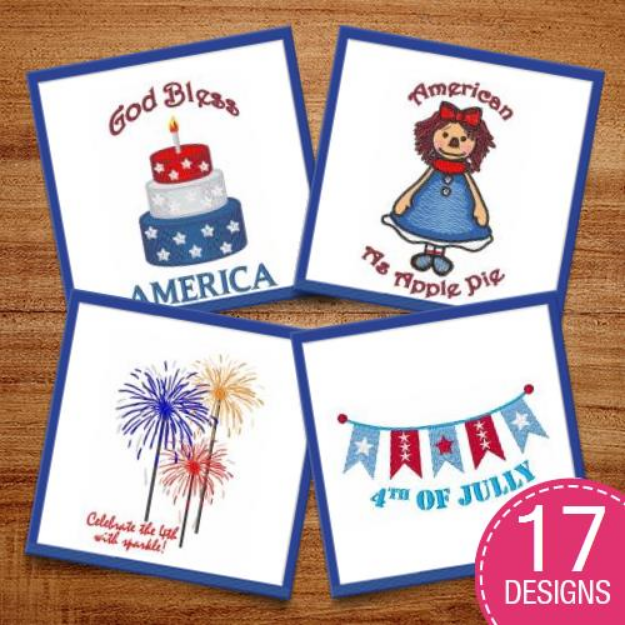 Picture of American As Apple Pie Embroidery Design Pack