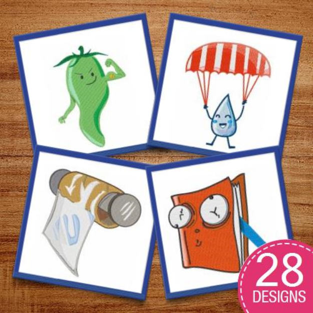 Picture of Humorous Characters Embroidery Design Pack