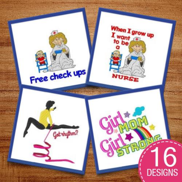 Picture of Its A Girls World Embroidery Design Pack
