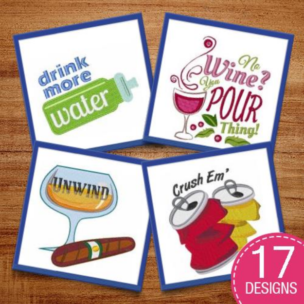 Picture of Need A Pour? Embroidery Design Pack