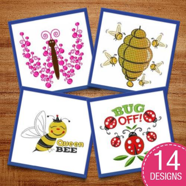 Picture of Bug Off! Embroidery Design Pack