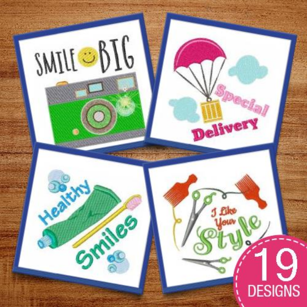 Picture of Smile Big! Embroidery Design Pack