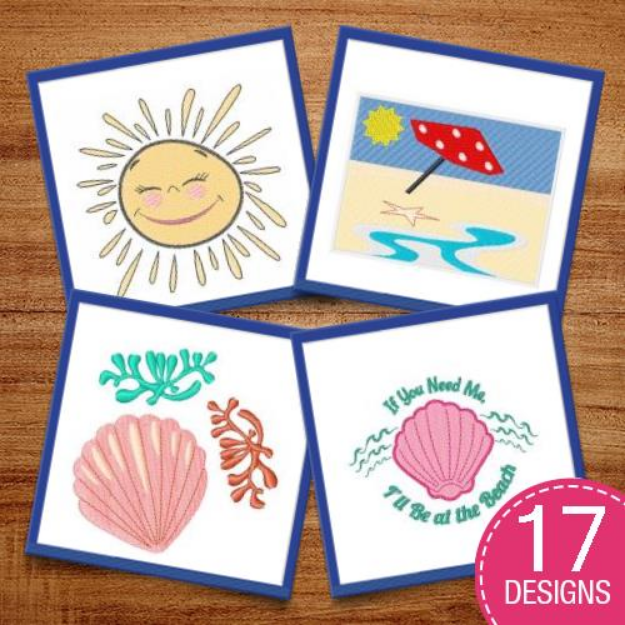 Picture of The Beach Is Calling Embroidery Design Pack