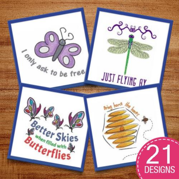 Picture of Filled With Butterflies Embroidery Design Pack