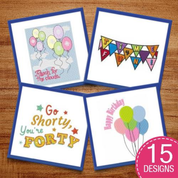 Picture of Lets Party! Embroidery Design Pack