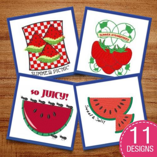 Picture of Juicy Fruits Embroidery Design Pack
