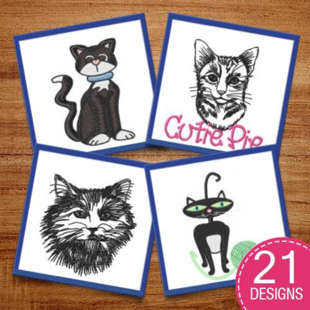 Picture of Cutie Kittens Embroidery Design Pack