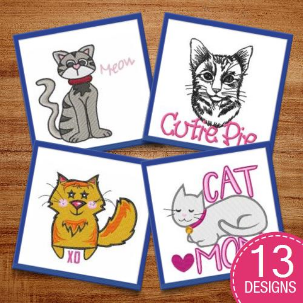 Picture of Cat Nap Lover Embroidery Design Pack