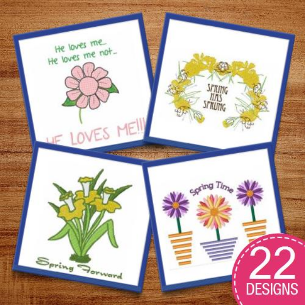 Picture of Springtime Florals Embroidery Design Pack
