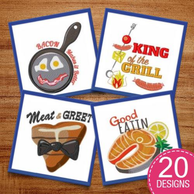 Picture of Funny Foods Embroidery Design Pack