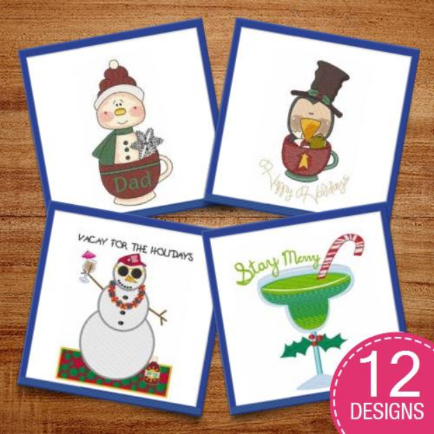 Picture of Holiday Drinks Embroidery Design Pack