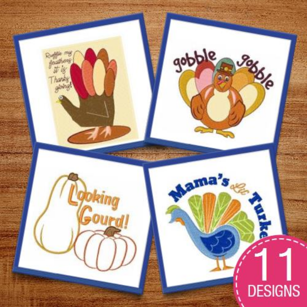 Picture of Get Ready To Gobble! Embroidery Design Pack