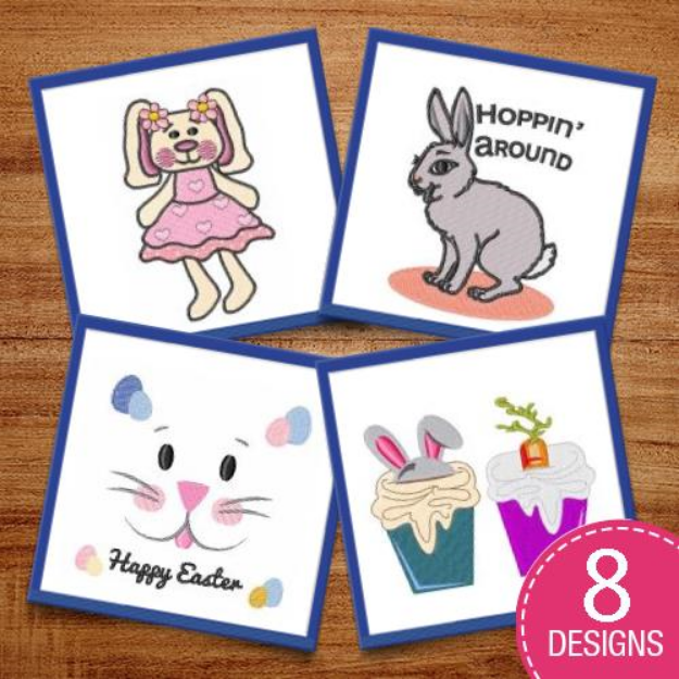 Picture of Happy Easter Bunnies Embroidery Design Pack
