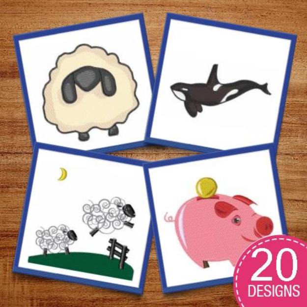 Picture of Animal Antics! Embroidery Design Pack