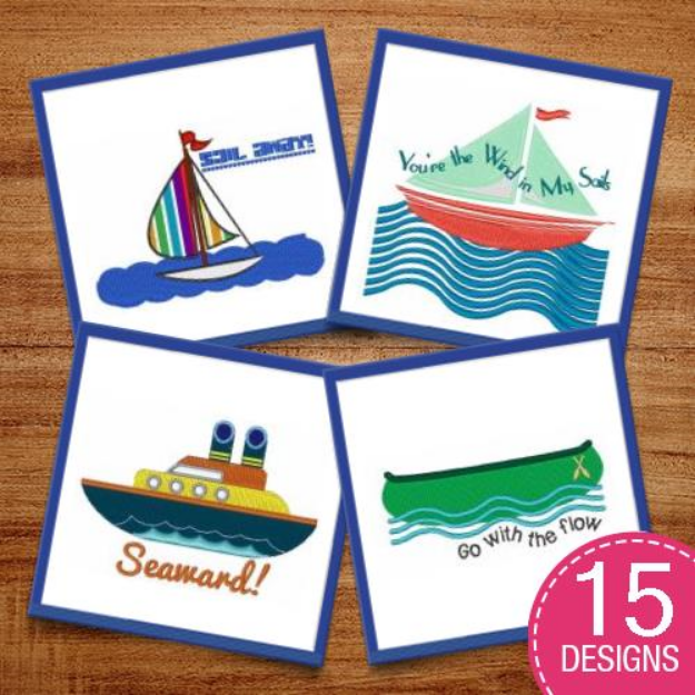 Picture of Sailing Away Embroidery Design Pack
