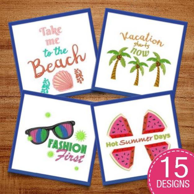 Picture of Go To The Beach Embroidery Design Pack