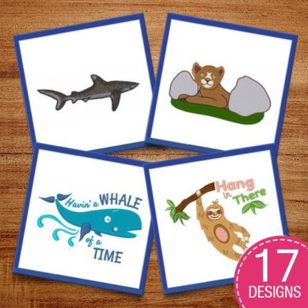 Picture of Humorous Wildlife Embroidery Design Pack