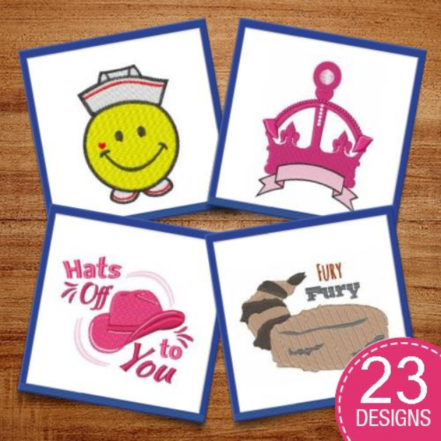 Picture of Hats Off! Embroidery Design Pack