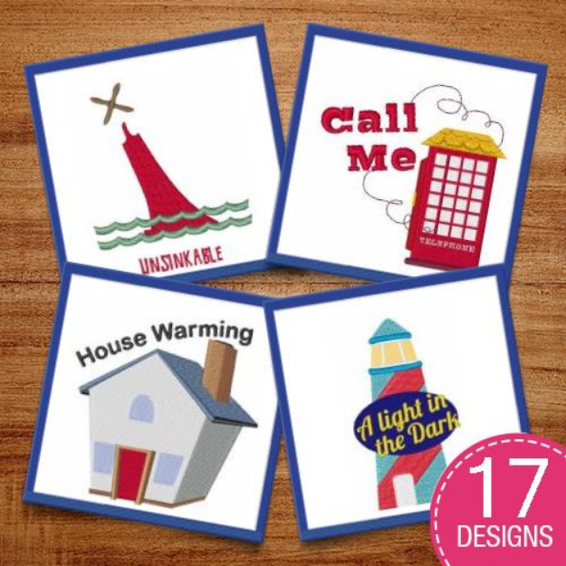 Picture of Nautical & Building Scenes Embroidery Design Pack