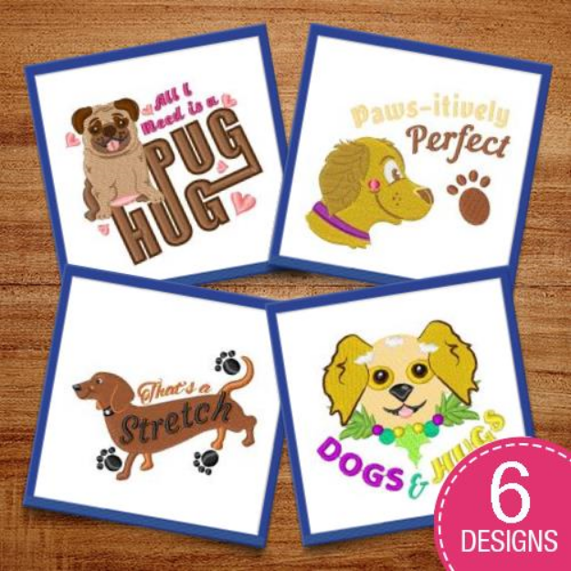 Picture of Paw Prints & Dog Moms Embroidery Design Pack