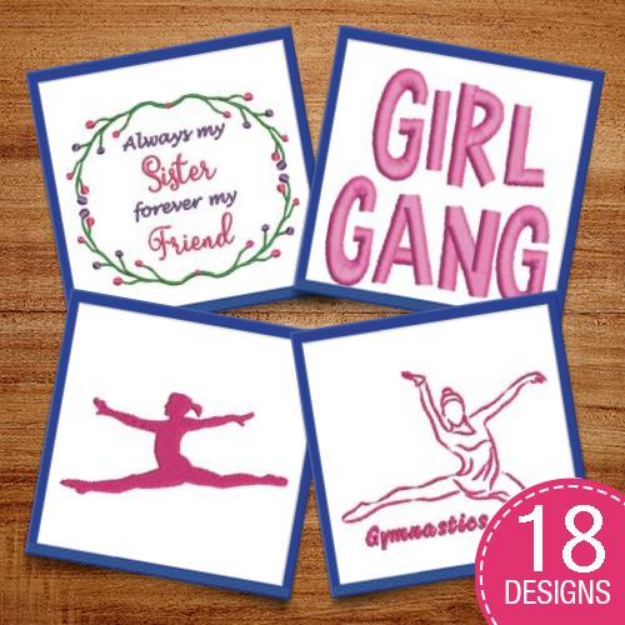 Picture of Girls Rock! Embroidery Design Pack