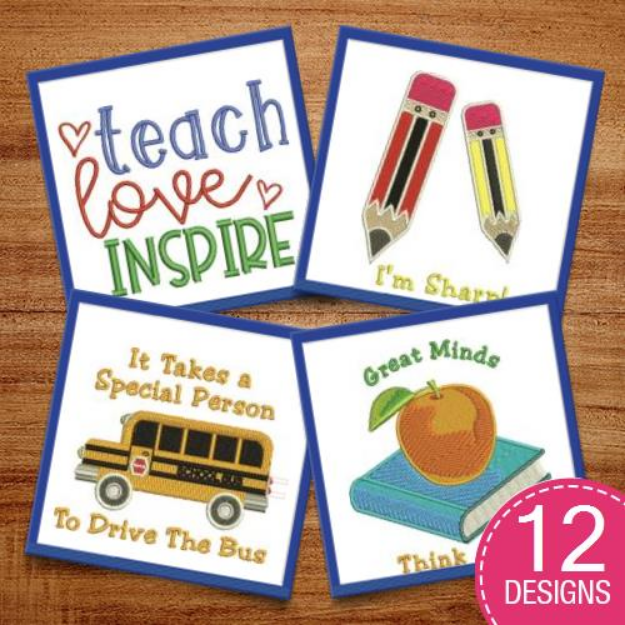 Picture of Teach, Love, Inspire Embroidery Design Pack