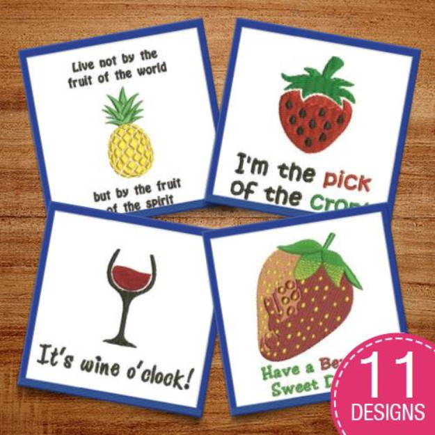 Picture of Food & Wine Embroidery Design Pack