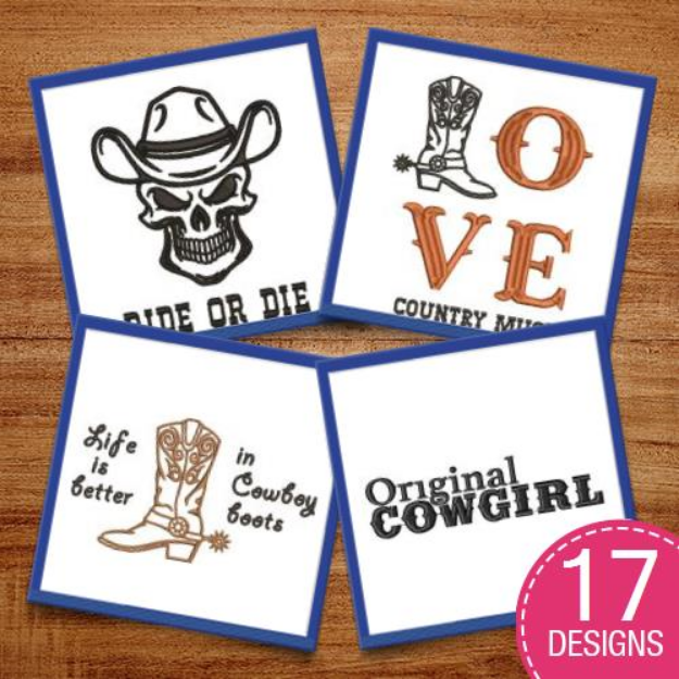Picture of Better In Cowboy Boots Embroidery Design Pack