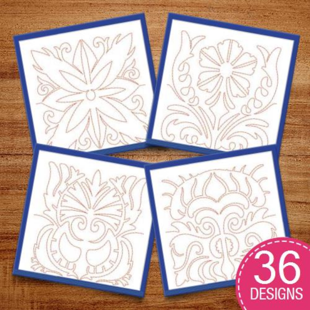 Picture of Free Motion Decorative Blocks Embroidery Design Pack