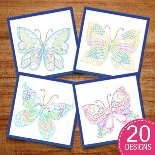 Picture of Whimsical Butterfly Pack Embroidery Design Pack