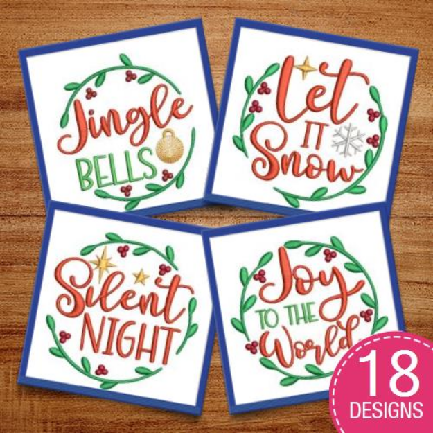Picture of Christmas Word Art Embroidery Design Pack